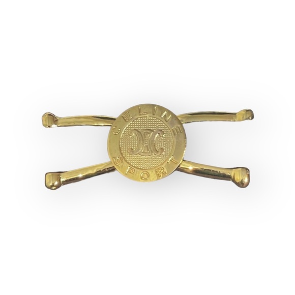 Vintage: Celine Sport ༄ Embroidered Wool Pencil Split Skirt༄ Gold Logo Hardware༄ - Picture 6 of 16